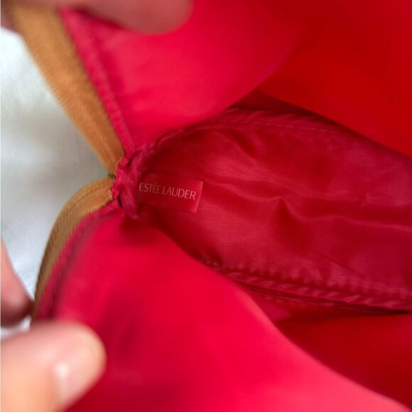 Estée Lauder Pink Mini Cosmetic Bag – Travel Makeup Pouch with Zipper, 8.5” - Picture 2 of 10